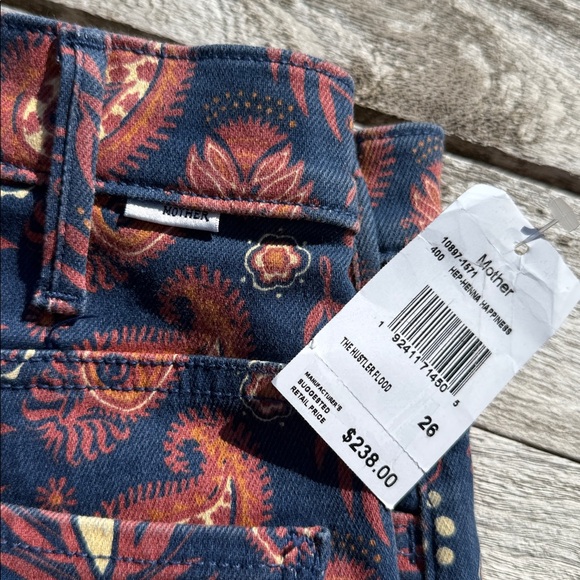 MOTHER Hustler Flood Henna Happiness‎ jeans size 26 NWT paisley - Picture 3 of 8